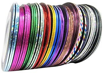 38 Rolls Nail Art Striping Tapes Line Adhesive Sticker Nail Art Tips Decorations Maleicure Tool DIY Nail Art Design Accessories Mixed Colors