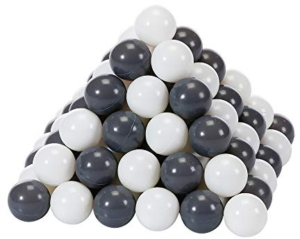 Knorrtoys 56750 - Bälleset ca. Ø6 cm - 100 Balls Grey/Cream | Ballset für Bällebad in Grau und Creme für Innen- und Außenbereich, Ideal für Kinderzimmer, Spielzelt und Planschbecken