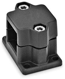 Flansch-Klemmverbinder, Vierkant 50mm / schwarz