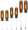COM-FOUR® 6-teiliger Schraubendreher-Satz - Kompaktes Schraubenzieher Set - Kreuzschraubendreher und Schlitzschraubendreher (schwarz orange silber)
