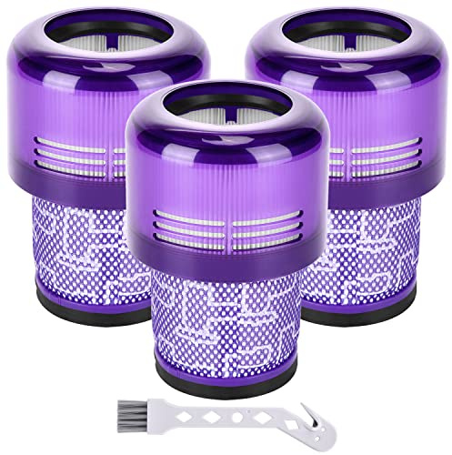 Artraise Vacuum Filter Replacement Parts Compatible with Dyson V15 V15s Detect, V11 Torque Drive V11 Animal V11 Complete V11 Extra Submarine Vacuums, Compare to Part 970013-02 (3 Pack Filters)