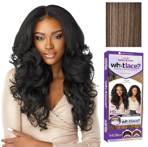 Sensationnel What lace 13x6 wigs - latisha synthetic wig cloud 9 with preplucked hairline hd lace - Whatlace Latisha (FLAMBOYAGEMOCHA)