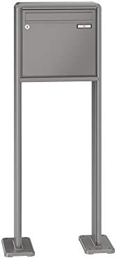 RENZ / RS2000 / Freistehende Briefkastenanlage Standbriefkasten/RAL-Farbe 9007 Volumen 1/mit Fußplatten/Dein-Briefkasten.de