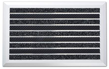 Floordirekt Alu-Türmatte | Optimum Mat | Textilfaser-Rips & Bürsten | Schmutzfangmatte für Innen- und Außenbereich | Witterungs- und UV-beständig (39 x 60 cm | mit Bürsten)