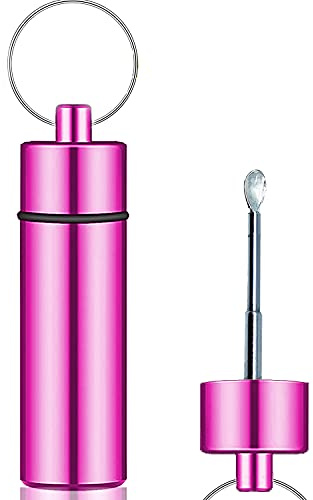 iSnuff Contenedor premium con cuchara | Frasco de con cuchara telescópica - Dispensador de lujo (rosa)