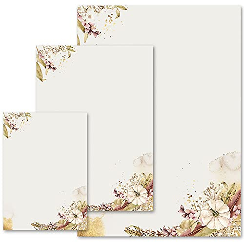 100 Blatt Briefpapier Herbstmotiv HERBSTGARTEN - DIN A5 Format - Paper-Media