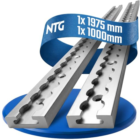 NTG Aluminium Airlineschiene eckig 3 m 1m+2m Set - gebohrt & eloxiert | Zurrleiste Airline Schiene für LKW Anhänger Transporter Wohnmobil - Zurrschiene Alu-Schiene - Werkstatt Kfz Zubehör