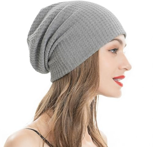 ZLYC Verano Largo Gorras de Jersey Slouch Beanie para Hombres Mujeres, Talla única