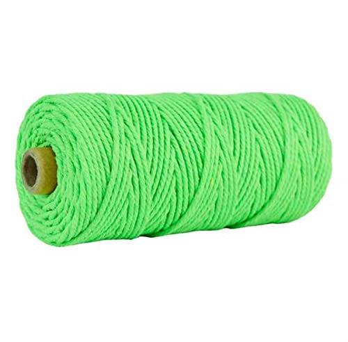 FIZOVER 100 m x 3 mm Makramee-Baumwollschnur, farbiges Seilgarn zum Aufhängen, Pflanzenaufhänger, IY Bastelzubehör, 22,3 mm
