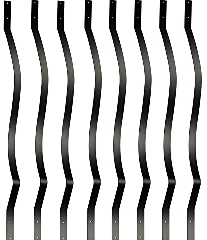 Akenow 61 Pack Metal Spindles, 32.25x1 Staircase Baluster with Screws,Metal Deck Railing for Wood and Composite Deck, Stylish Baluster for Outdoor Stair Deck Porch