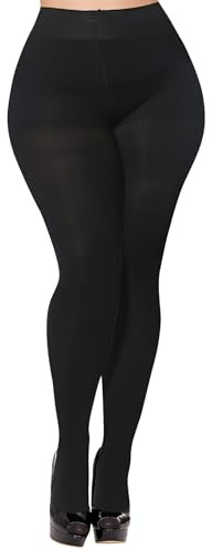 Buauty 80D Black Tights for Women,Control Top Opaque Tights,High Waist Soft Nylon Pantyhose(1 pair)