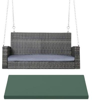 Garden Swing Bench Seat Pad For Outdoor Garden Patio Furniture Foam Cushion Comfortable, Water-Resistant and Zipped Removeable Polyester Cover Different (140 x 45 x 6 cm, Bottle Green)