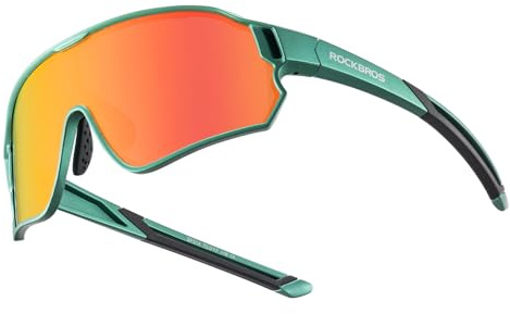 ROCKBROS Occhiali da Sole Ciclismo, Protezione UV400, Occhiali Polarizzati per Bici MTB Bambini Ragazzi, Occhiali Sportivi per Ciclismo Running, TR90+TAC