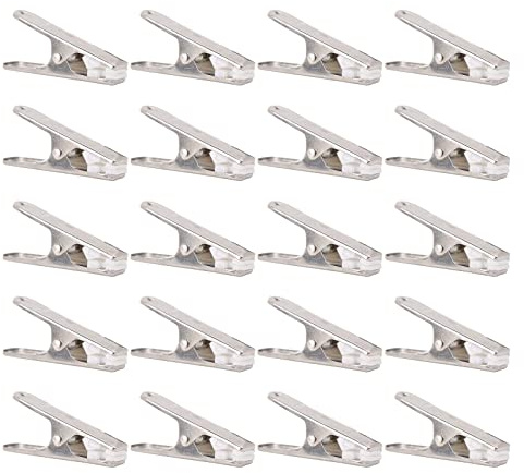JAGTRADE Clothespin 20 Pcs Stainless Steel Clothes Pins Heavy Duty Metal Towel Clips Clamps Windproof Laundry Underwear Pegs Hanger