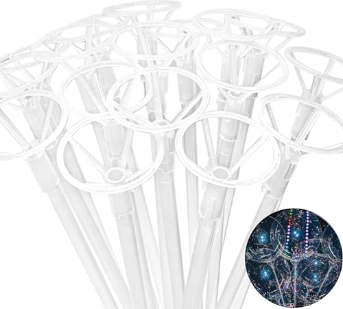 30 pcs 16 inch Bobo Balloons Stand,Reusable Clear Plastic Balloon Sticks Holders With Balloon Cups for Party Wedding Birthday Anniversaries Valentine’s Day Decor Party Supplies