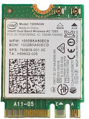 Intel Wireless-AC 7265 Legacy Wi-Fi Adapter | 867Mbps WiFi with Bluetooth 4.0 | 2.4GHz & 5GHz Network Card | 7265NGW