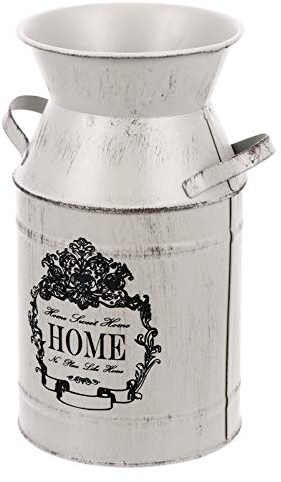 OQHAIR Seau à Fleurs en métal Vase Fer Art Jardinière Panier de Bonbons de Pâques Vintage Pot à Lait Shabby Pichet Rustique Ferme Pot de Fleur pour la décoration de Bureau à Domicile Pot
