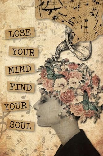 kisoyo Vintage Metall-Blechschild Musikposter Lose Your Mind Find Your Soul Druck Grammophone Schallplatte Kunstdruck Musik Geschenkidee Musik Wandkunst Musik Geschenk 30,5 x 40,6 cm