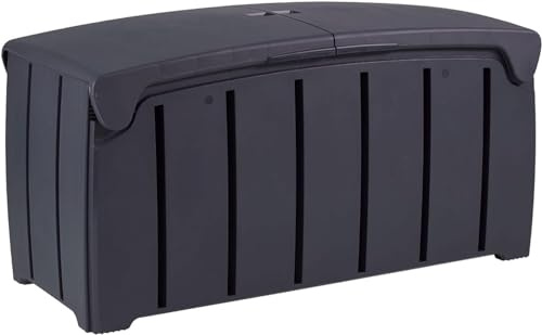 ACCURATE 322L Outdoor, Balcony Garden Furniture Storage Box | Waterproof | Safe and Secure | Zero Maintenance | Grey Garden storage box (A)