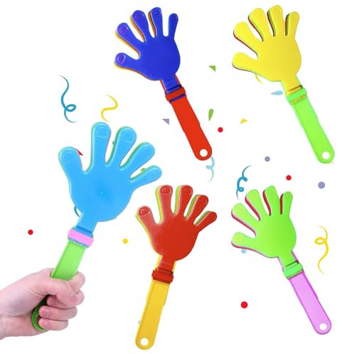 EAPMGQR 4Pcs Hand Clappers Hand Plastic Clappers Noisemakers Cheer Noise Makers Finger Noise Makers for Sporting Events Basketball Football Game Party Favors (Random Color)