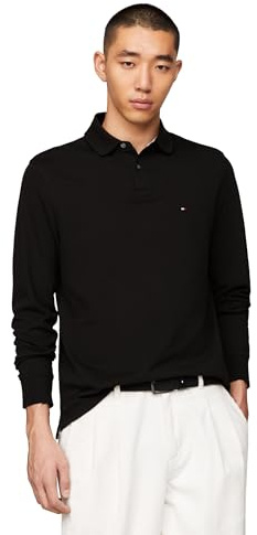 Tommy Hilfiger Men's Long Sleeve Polo Shirts in Regular Fit with Stretch and Organic Pique Cotton Long Sleeve Polo Shirts in Regular Fit with Stretch and Organic Pique Cotton (Pack of 1)
