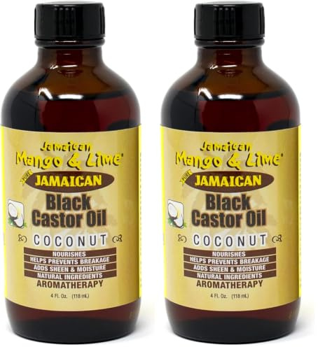Jamaican Mango & Lime Black Castor Oil - Coconut, Organic, 118 ml (Pack of 2)