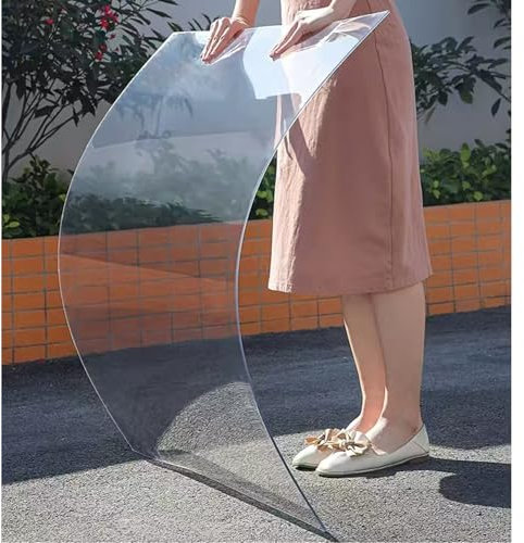 Plaque Polycarbonate pour Serre Jardin, Plaque PVC Transparente Toit, Plexiglass Rigide Plaque, Panneau de Protection pour Staircases/Puit de Lumière(1x2m)