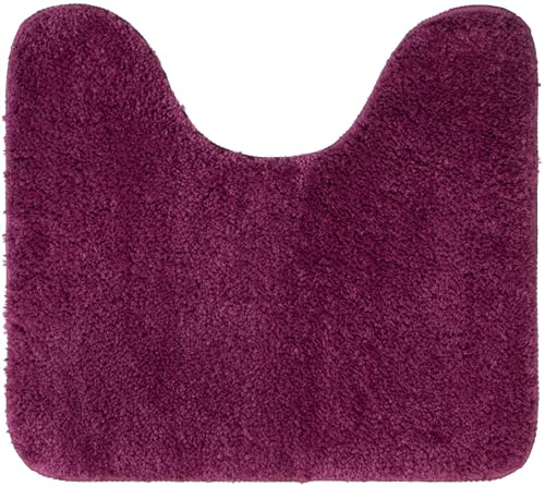 Brandsseller Tapis de WC 45 x 50 cm avec découpe en microfibre douce - Antidérapant - Pour toilettes - Violet