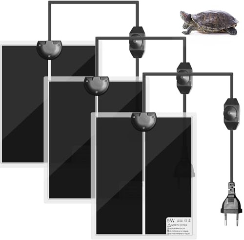 Vaileal 3 Stück Terrarium Heizmatte: 5W, 15x14cm Reptil Heizmatten mit Temperaturregelung, Reptilien Heizmatte, Wasserdicht Feuchtigkeitsbeständig für Reptilien Schildkröten Schlangen Eidechse Gecko