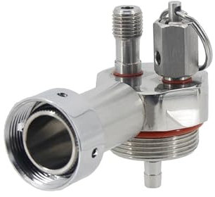Elaboración de cerveza casera Mini barril de cerveza de acero inoxidable, lanza Growler de 5/8 BSP, ajuste estándar, grifo de cerveza con sellado hacia adelante, cócteles de café Nitro casero Accesor