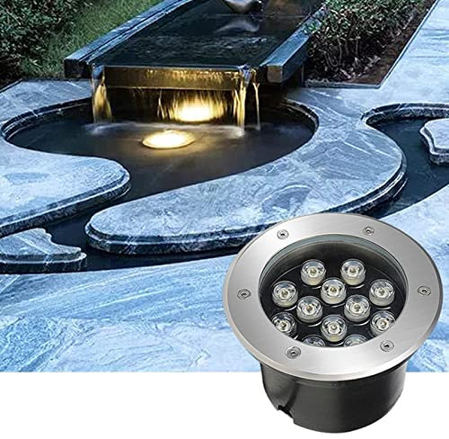 Spot LED Sous Marin - Eclairage Sous Marin, Projecteur Au Sol Lumière De Sol Étanche IP68 Extérieure LED 110-230V Lumière De Sol Encastrée Haute Énergie Entièrement En Acier Inoxydable(Green Light,24W