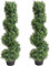 WUDLEP 90cm Spiral Topiary Trees, Artificial Outdoor 2 Pack Faux Boxwood Plants, Outside Fake Bushes and Shrubs for Front Porch Garden Patio Decor