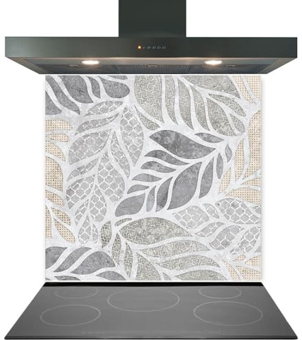 C2G Printed Toughened Glass Splashback for Kitchen, Tempered Heat-Resistant Glass Splashbacks with Polished Edges for Cooker and Hob Backsplash (Design 2062, 60 x 60cm)