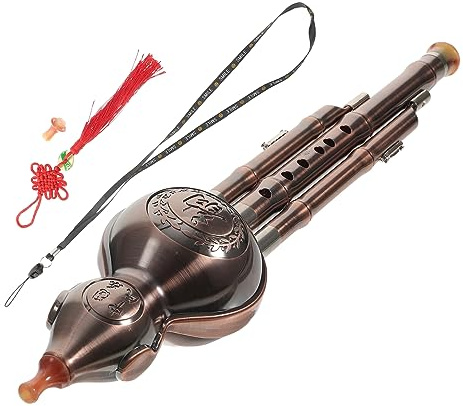 OFFIGAM 1 Satz Cucurbit Flöte für Anfänger Traditionelles Chinesisches Musikinstrument für aus Einfach zu Reinigen Lagern Päckchen Zufällige Farbe der Kette und Anhänger Zufällige Farbe