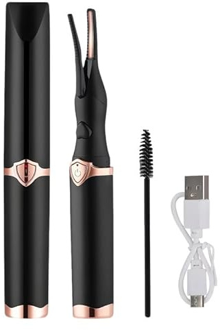 Heated Eyelash Curler for Women, USB Rechargeable Electric Lash Curler with 3 Temperature Settings, 20s Fast Heat Up, Comb Design for Safe & Natural Curled Lashes, Portable Travel-Friendly Makeup Tool