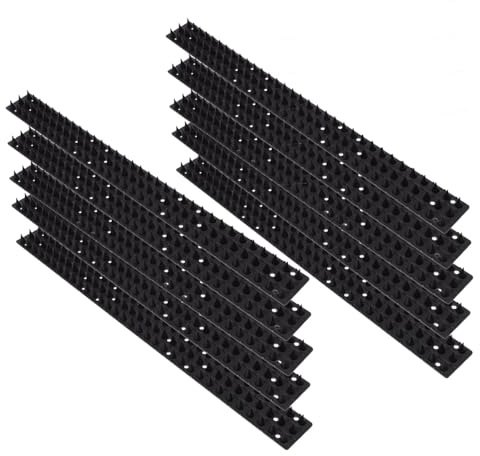 GARIOUANS 10 pièces Barrière Oiseaux Plastique Noire Barrière Chat Résistante Aux Intempéries pour Jardin Extérieur Clôtures et Toitures Dissuasif Pigeons et Corbeaux