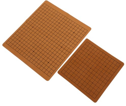 SUPVOX Vassoio Da Gioco Go Doppio Lato In Pelle Cioccolato Pieghevole Portatile 9 E 13 Linee 2 Pezzi Per Bambini Giochi Da Tavolo Viaggio Leggero
