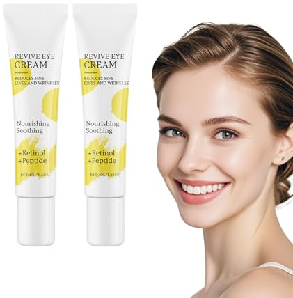 Revive Eye Cream mit Retinol - Under Eye Puffiness Reducer & Dark Circles Care - Straffendes Augenserum für Tränensäcke und feine Linien - Feuchtigkeitscreme für alle Hauttypen, 40g (2 STÜCKE)