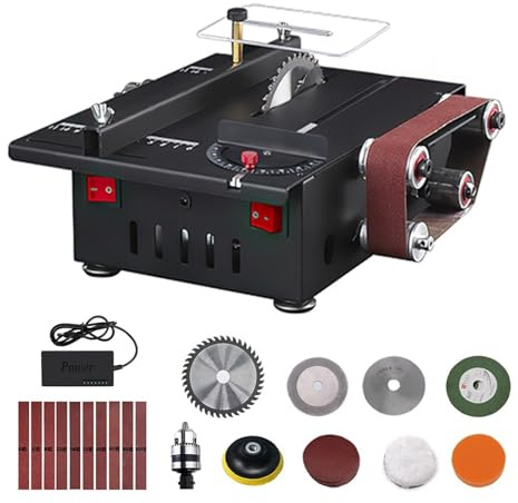 Kit De Ponceuse À Bande For Scie Circulaire À Table 200 W, Vitesse Variable, Profondeur De 30 Mm, For Bricolage, Meulage, Ponçage Et Découpe Coupe PréCise