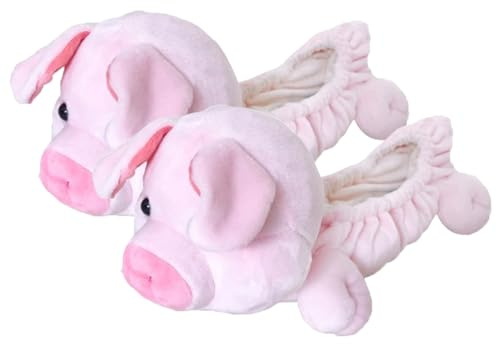 Hperu 1 Paar niedliche Tier-Plüsch-Schlittschuh-Abdeckungen, wasserabsorbierende Schlittschuh-Schutzhüllen, Eislauf-Zubehör in Einheitsgröße (Schwein-Design) – Abdeckung