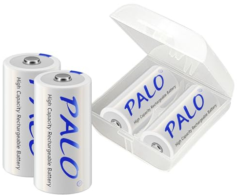 Palogreen C Batteries 4 Pack, C Battery with Long-Lasting Power, NiMH C-Cell Battery for Led Flashlight, Controllers Water Heater, Toy, High Drain Devices, Household and Office Devices