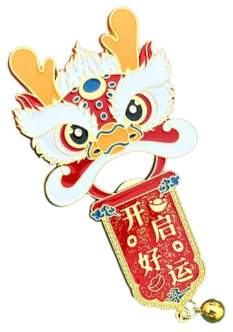 Cabilock Dragon Ouvre-bouteille Dragon Métal Décapsuleur Vintage Compact Magnet Frigo Décoratif pour Cuisine et Bar Souvenir de Chance Nouvel An Chinois