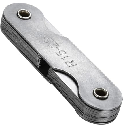 aqxreight Medidor de Filete de Radio de Acero Inoxidable para Mediciones Cóncavas y Convexas R1 6.5MM (R15 25MM)