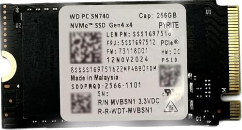 WD PC SN740 256GB NVMe SSD M.2 2242 PCIe Gen4x4 interno Solid State Drive, fino a 4000MB/s, 3D TLC NAND, per laptop, mini PC e dispositivi di gioco palmari, bassa potenza ad alte prestazioni (OEM