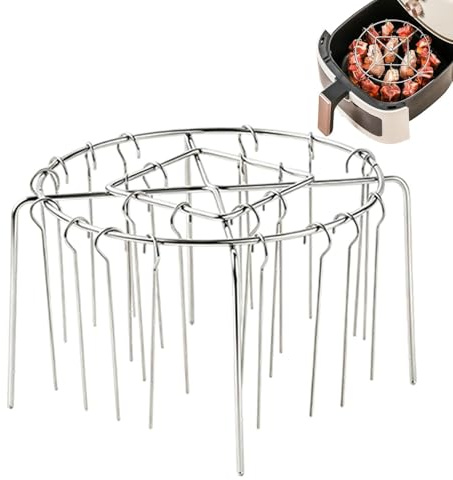 Supporto per spiedini Air Fryer | con 24 spiedini, cottura a 360° uniforme verticale | Griglia aria friggere spiedini grigliati, per cottura a carni verdure, barbecue, cucina pic-nic