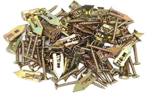 pluggar 10 mm robust träskruvssats, hålighetspluggar, pluggar, hemmafixare, säker väggmontering, expansionsskruvar, monteringsverktyg (50 st)