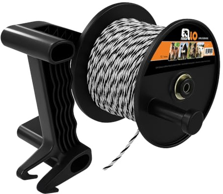 Ellofence Weidezaun Haspel | Geeignet für 800m Litze oder 500m Weideband | Unser Weidezaun Aufroller wickelt Litze und Band sauber auf | Handlicher Griff und Clip ermöglichen ein Aufrollen ohne Knoten