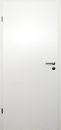 HORI® Zimmertür CPL Weiß RAL9010 Röhrenspan Rundkante | Innentüre, Türblatt, passende für alle Standard Zargen mit DIN Größe I 1985 x 610 mm I DIN Links