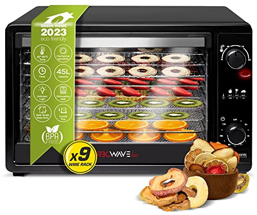 TurboTronic By Z-LINE TurboWave Bio Dörrgerät komplett aus Metall, 45 Liter, 9X Einlegeboden, inkl. Timer und Rezeptheft (45 Liter)