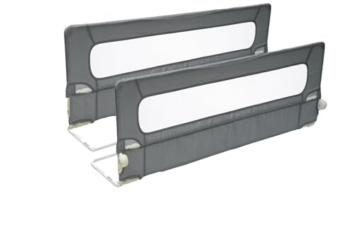 Safetots Doppelseitige Bettgitter, Grau, 100cm breit x 40cm hoch, Bettschutzgitter für Kleinkinder zur Sicherheit, sicheres Kindergitter für Betten, Bettschiene für Jede Seite des Bettes